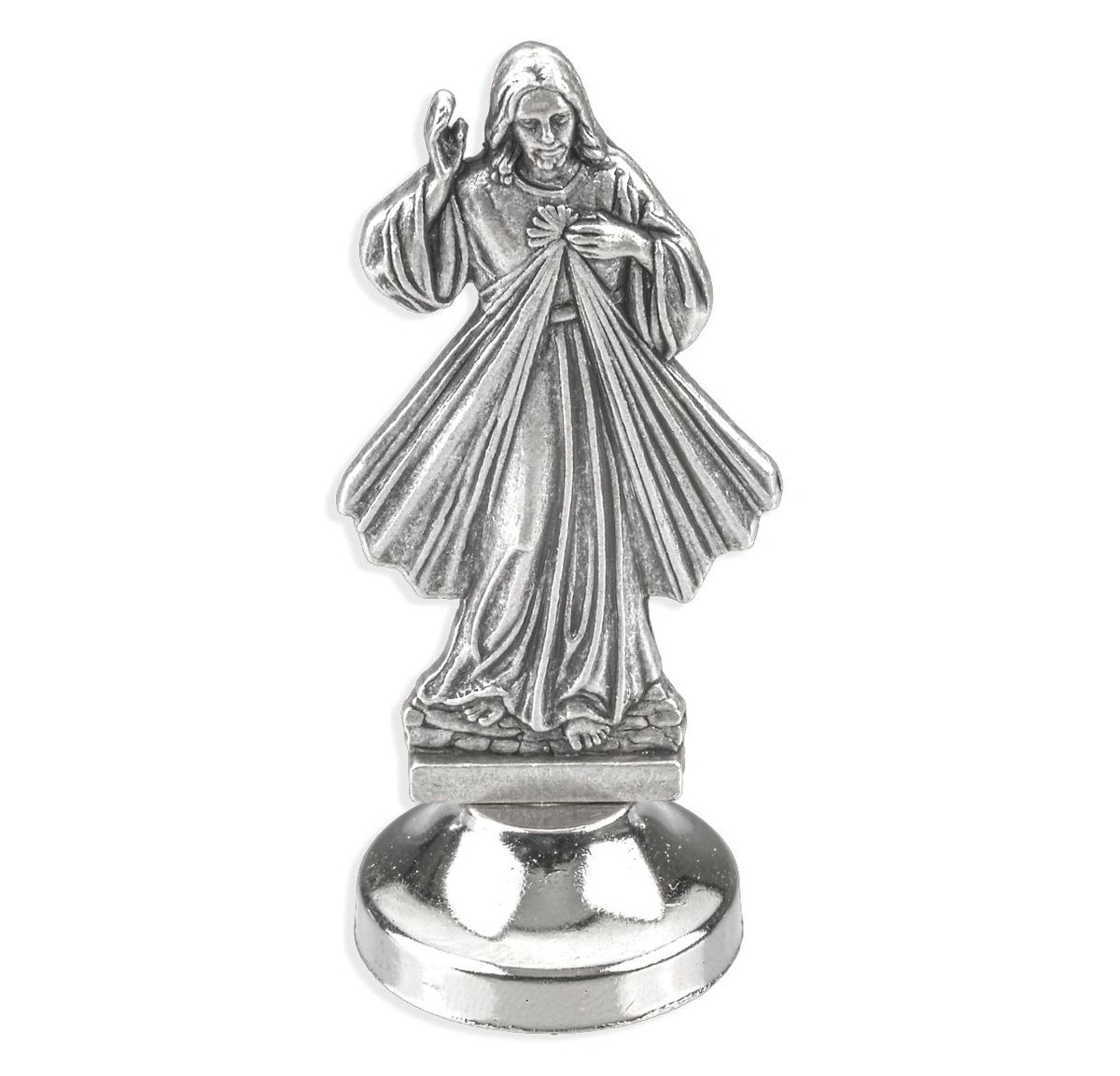 50 Piece, 2.5", Deluxe Divine Mercy Silver Catholic Statue. Statue is of the finest quality